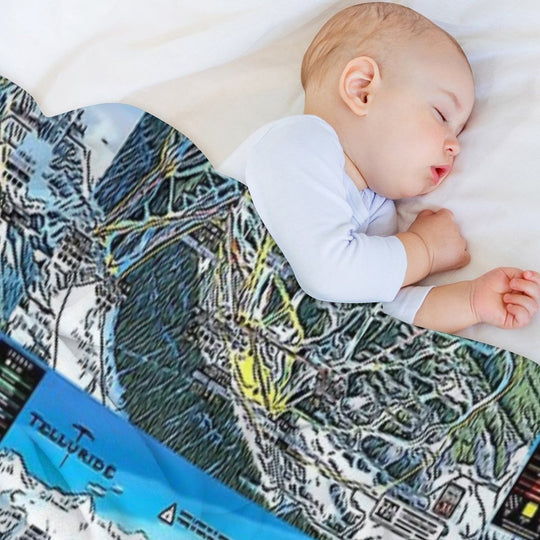 Telluride Trail Map Plush Throw Blanket