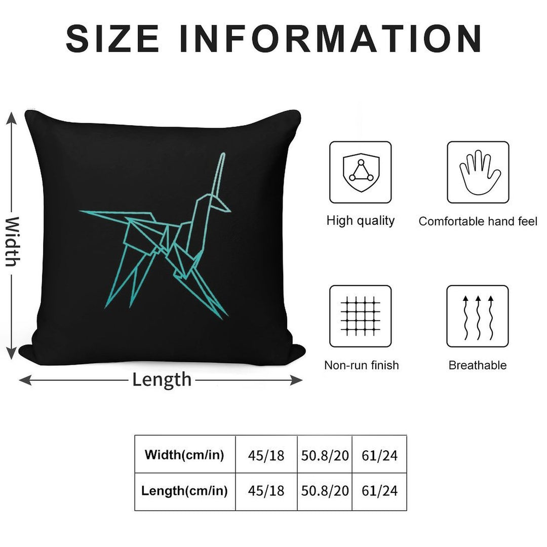 Blue Blade Runner Origami Unicorn Soft Fade-Resistant Throw Pillow