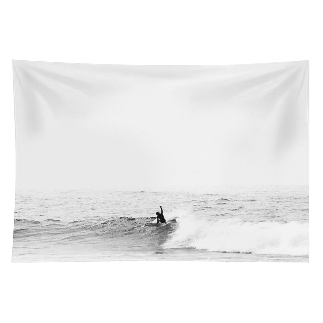 Surfer on Wave in Open Ocean Tapestry