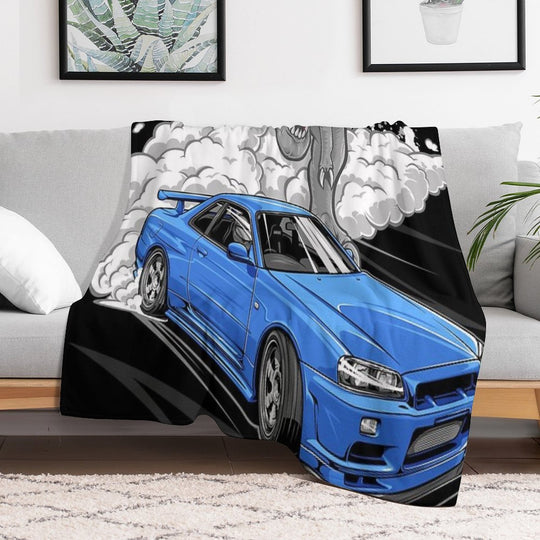 Skyline R34 GTR Premium Throw Blanket