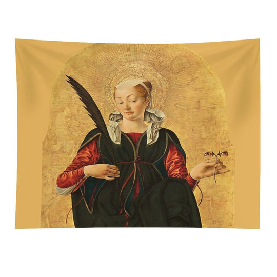 Digitally Remastered St. Lucy by Francesco Del Cossa Tapestry