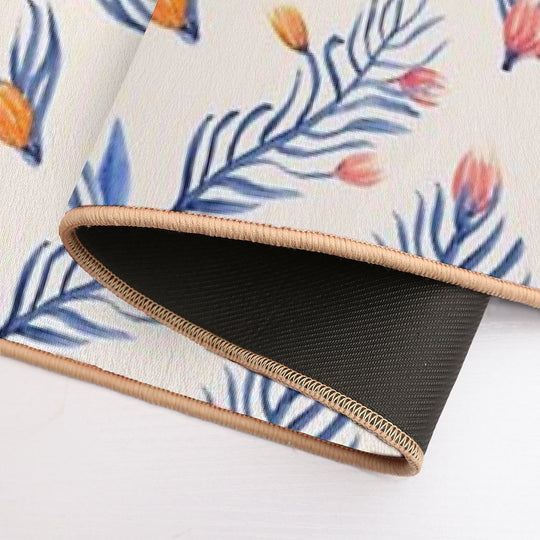 Succulent Garden Pattern on Cream  Pet-Safe Bath Mat