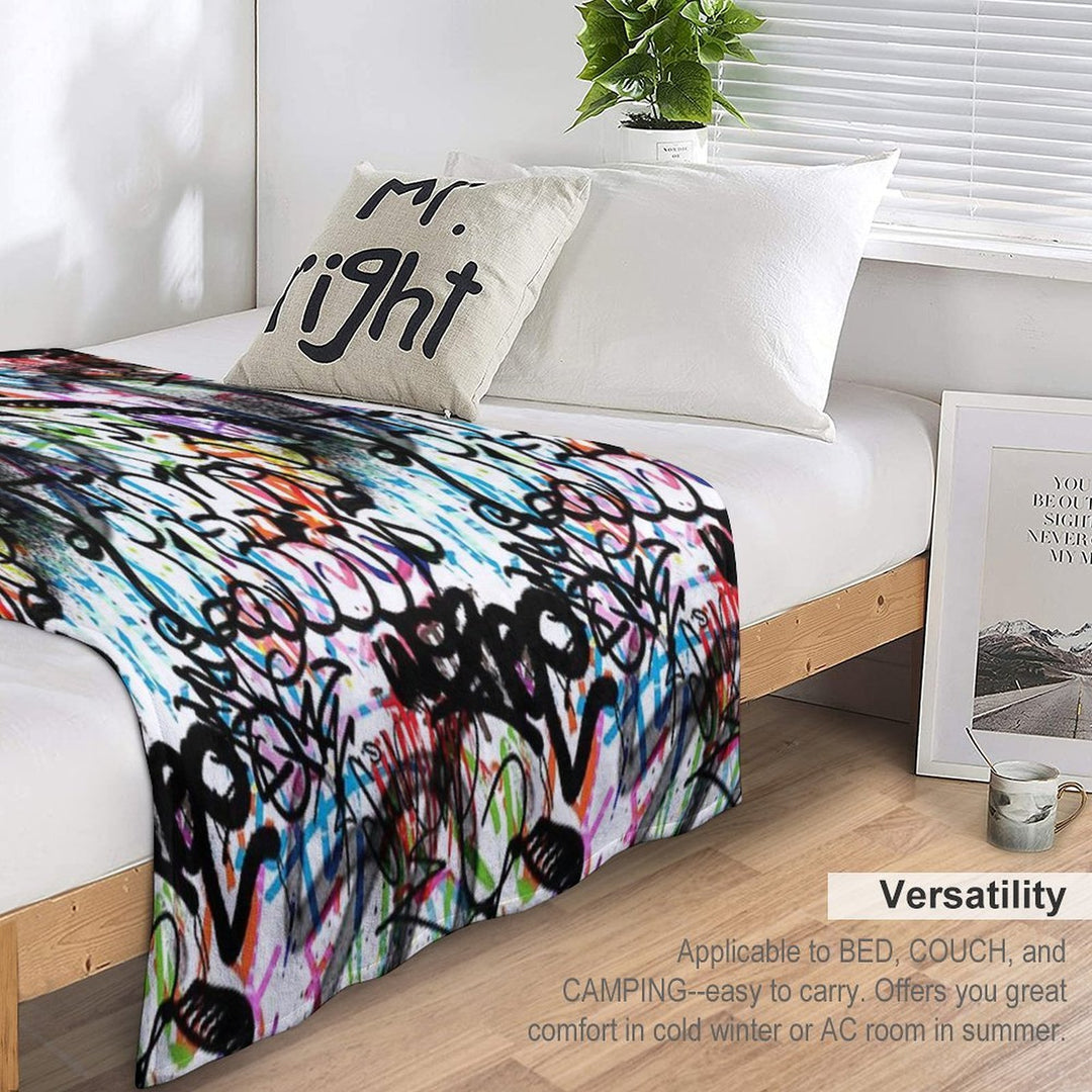 Graffiti Seamless Design. Urban Art. Wrinkle-free Throw Blanket