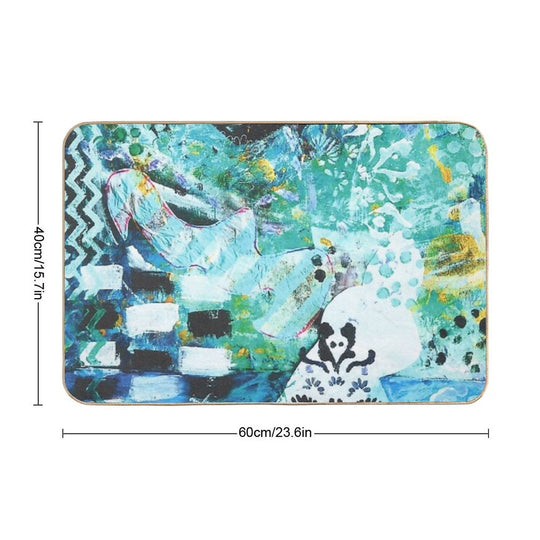 Chess Pieces. Black And White  Fade-Resistant Bath Mat