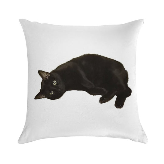 Black Cat Soft Warmth Comfort Throw Pillow