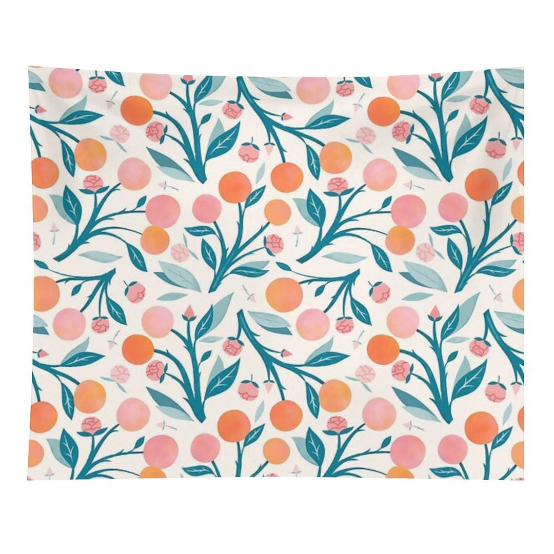 Peaches And Peony Buds Tapestry
