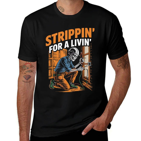 Trippin For A Livin Funny Skeleton Electrician Lover  Lightweight T-Shirt