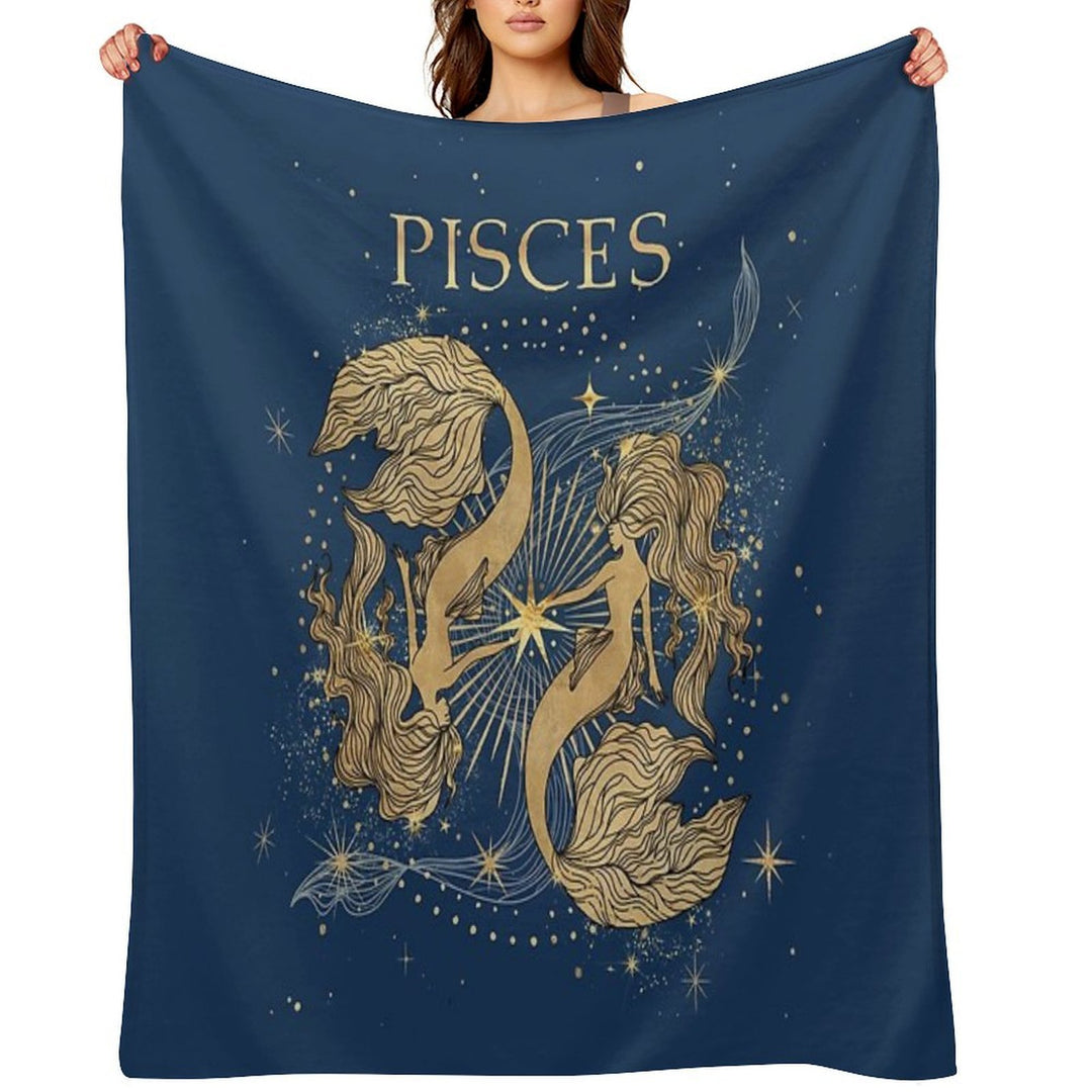 Pisces Zodiac Woman Lightweight Throw Blanket