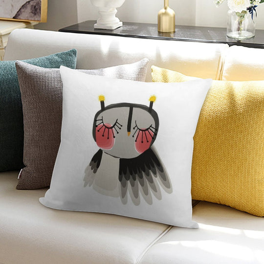 Rosy Cheeks Owl Soft Multiple Sizes Throw Pillow