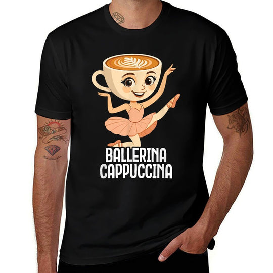 Ballerina Cappuccina Italian Brainrot Funny Meme  Fade-proof Color T-Shirt