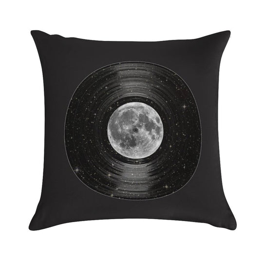 Moon In Space Vinyl LP Record Soft Decorative Cover Throw Pillow
