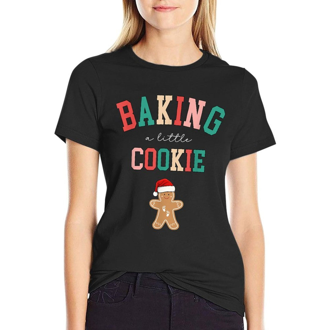 Baking A Little Cookie Cute Christmas Pregnancy Announcement  Trendy Pattern T-Shirt