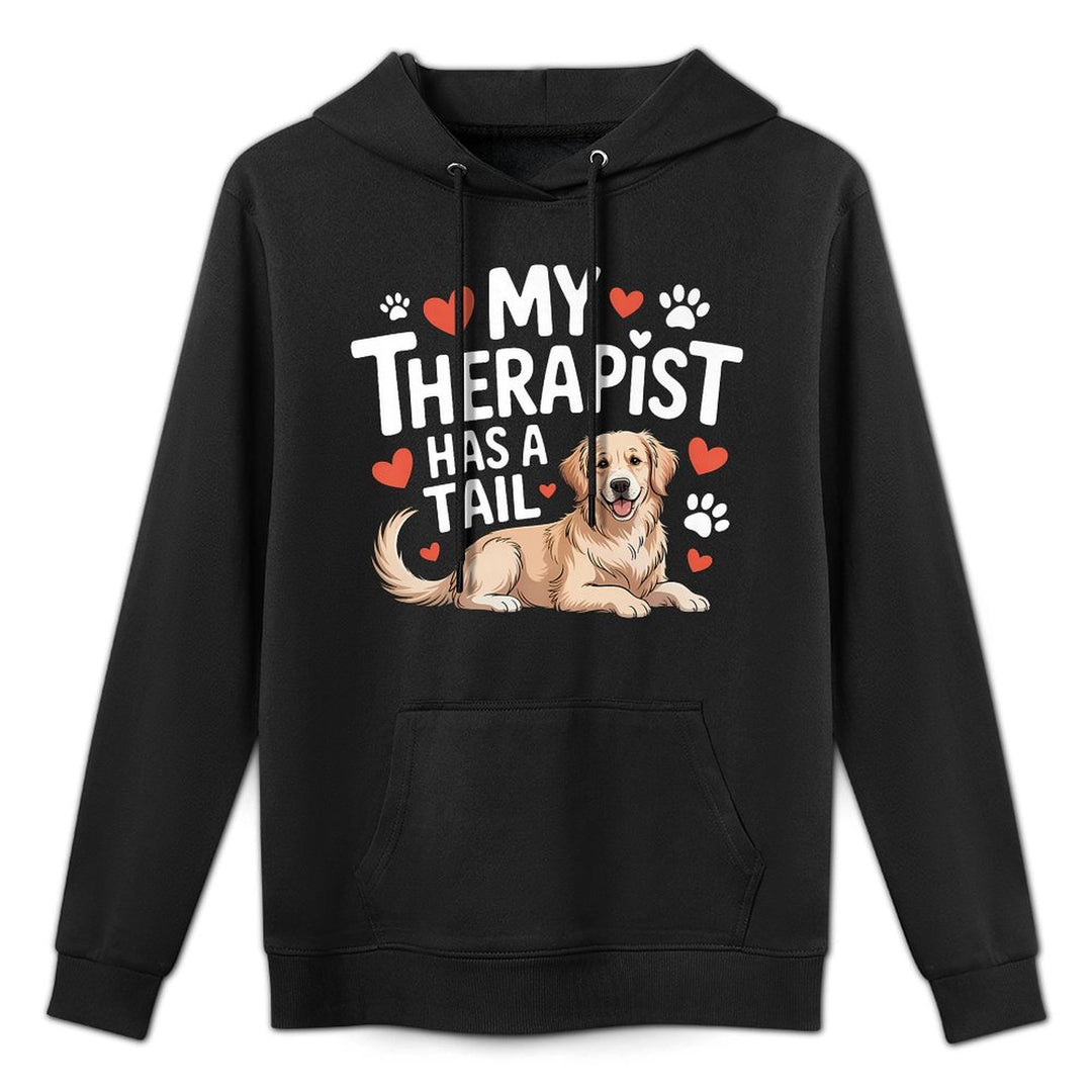 My Therapist Has A Tail Cute Golden Retriever Therapy Dog Premium Pilling-Resistant Hoodie