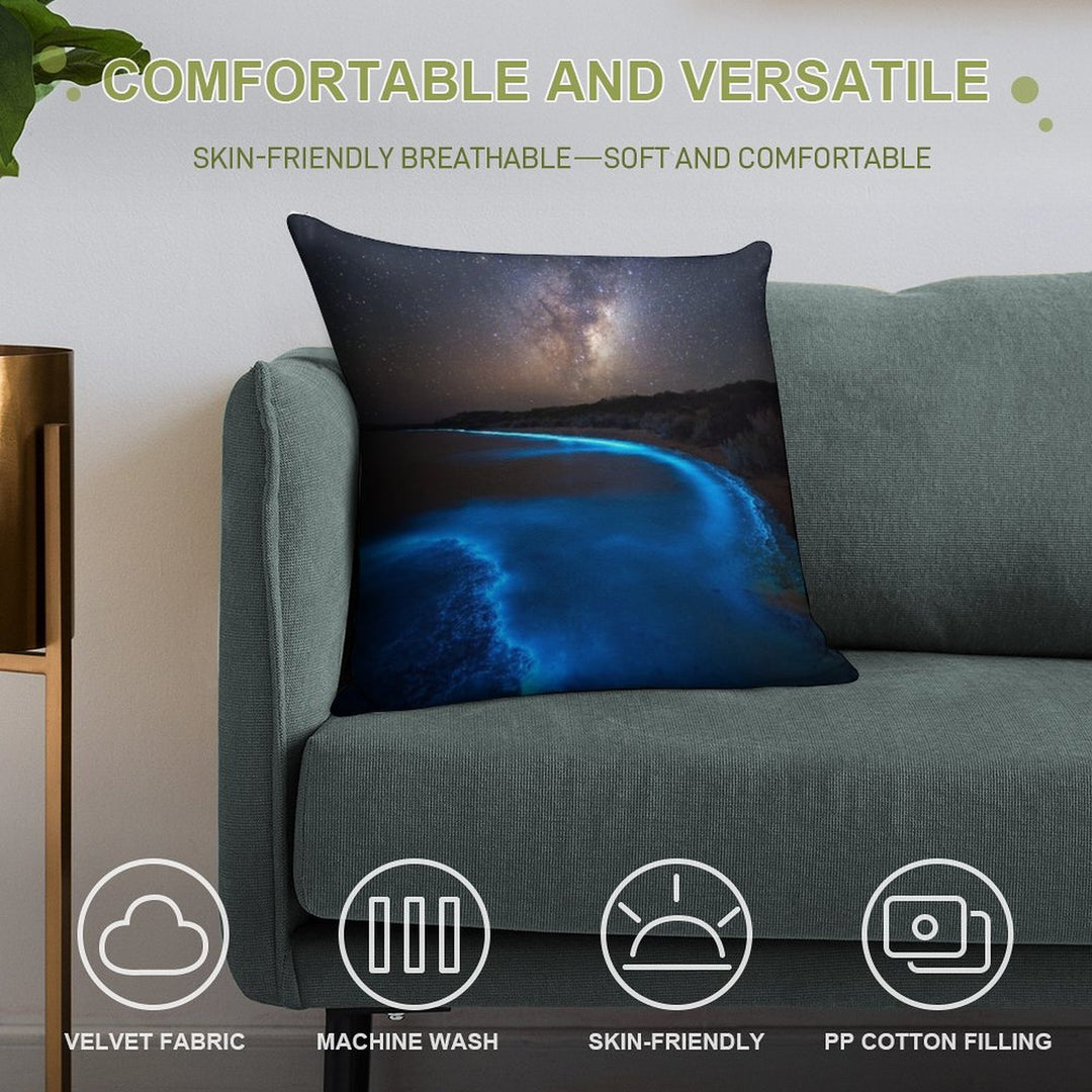 Milky Bioluminescence - 2nd Edition Soft Hidden Zipper Throw Pillow