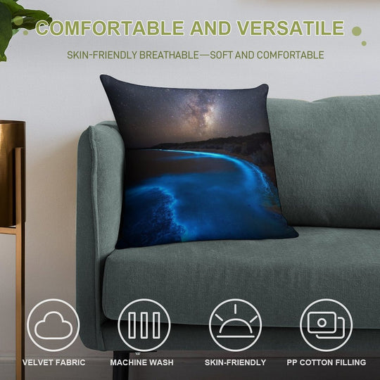 Milky Bioluminescence - 2nd Edition Soft Hidden Zipper Throw Pillow