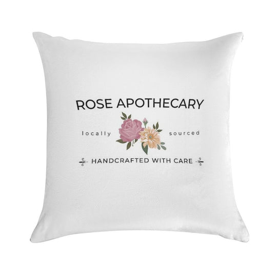 Rose Apothecary Handcrafted with Care Soft Warmth Comfort Throw Pillow