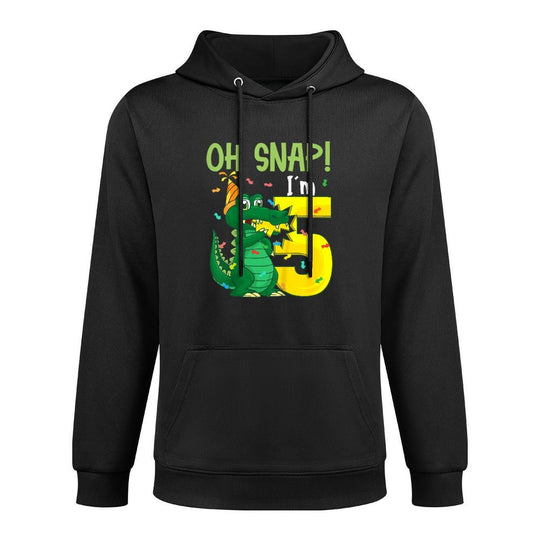 Oh Snap Im 5 Crocodile 5th Birthday Alligator Pilling-Resistant Hoodie