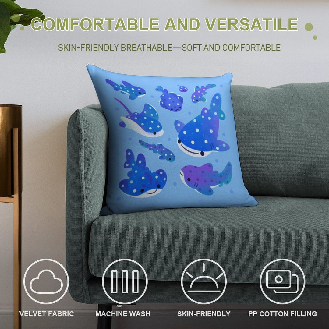 Polka Dot Shark Soft Style Accent Throw Pillow