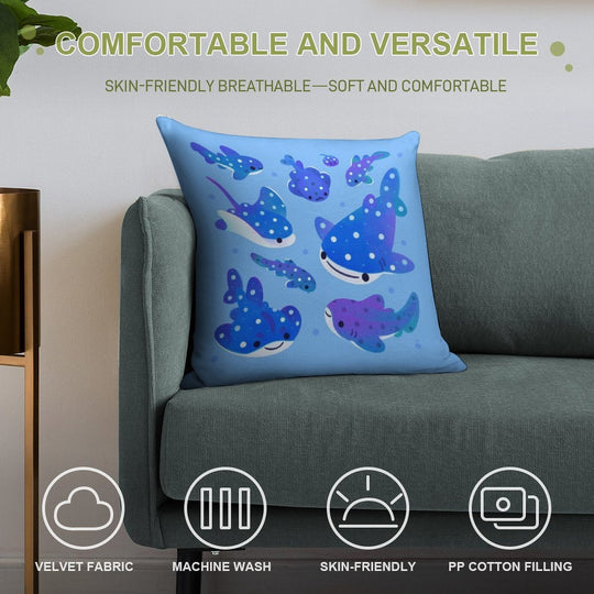 Polka Dot Shark Soft Style Accent Throw Pillow