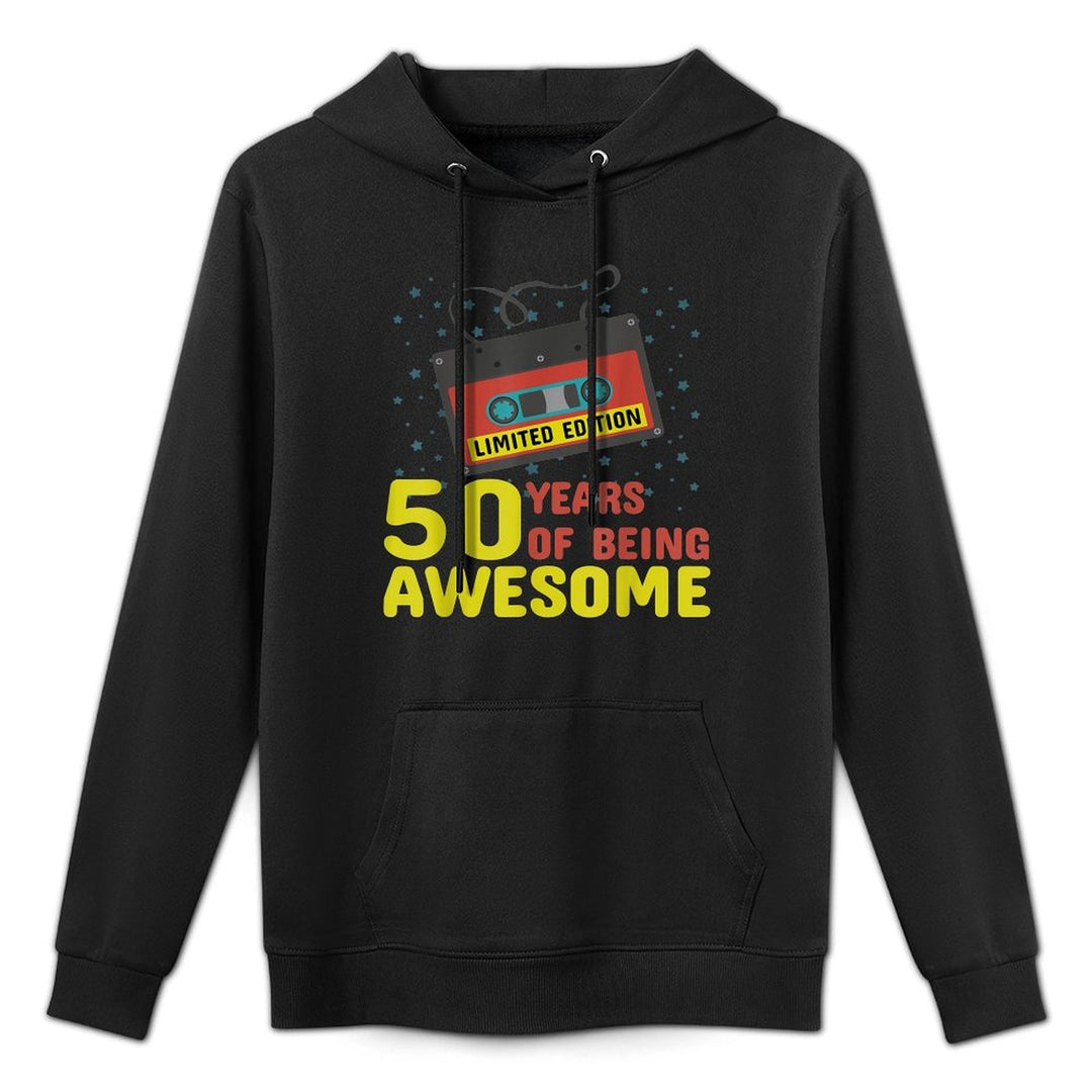 Vintage 50 Years of Being Awesome 50th Birthday 1969s Cotton-Polyester Blend Hoodie