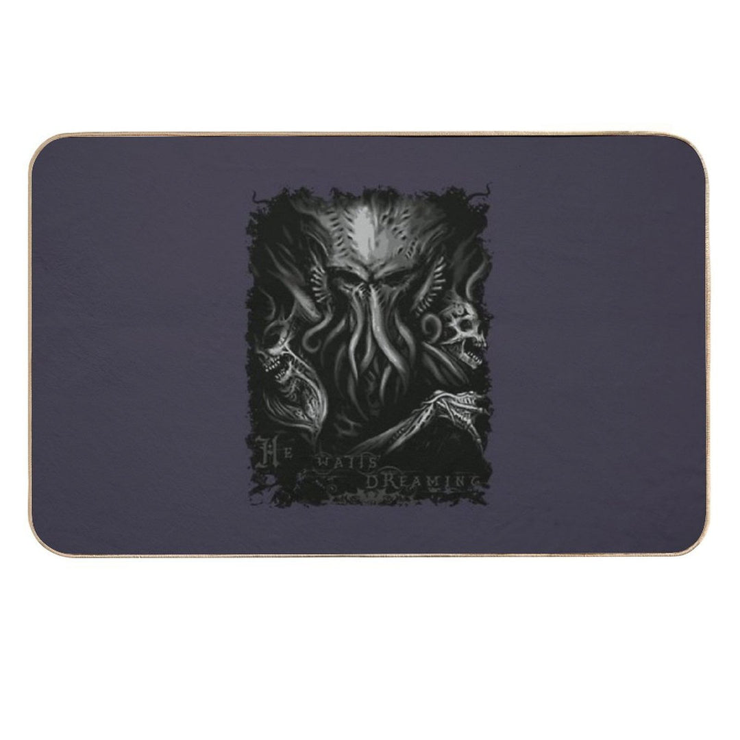 Mens Best Cthulhu He Waits Dreaming H.P. Lovecraft  Anti-Trip Bath Mat