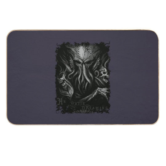 Mens Best Cthulhu He Waits Dreaming H.P. Lovecraft  Anti-Trip Bath Mat
