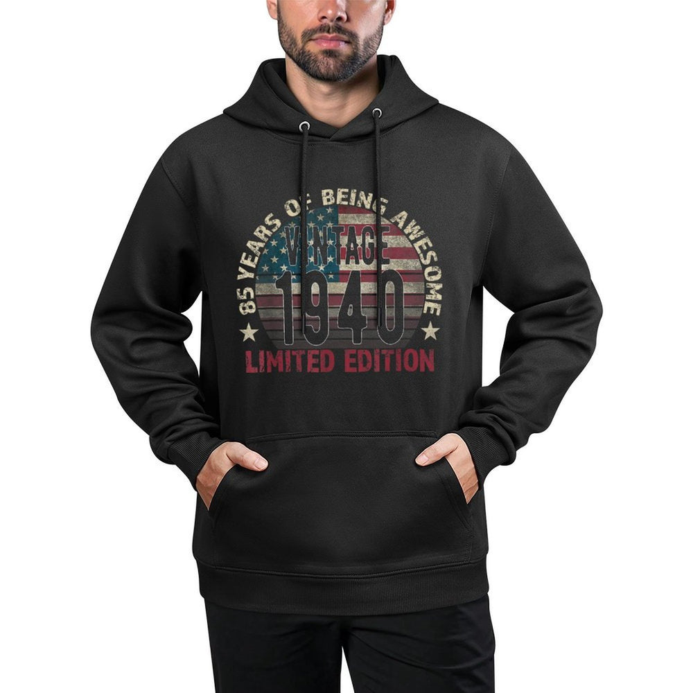 85th Birthday Gift Men Vintage Born 1940 Turning 85 Year Old Relaxed Fit Hoodie