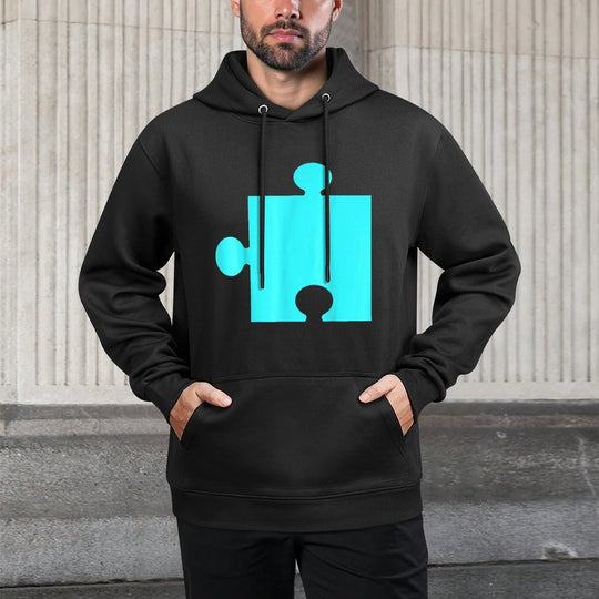 Puzzle 2 Easy Puzzle Pieces Couple Halloween Costume Breathable Fabric Hoodie