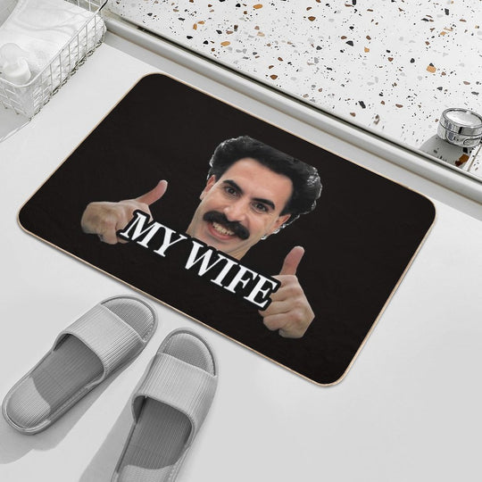 Borat My Wife  Absorbent Bath Mat
