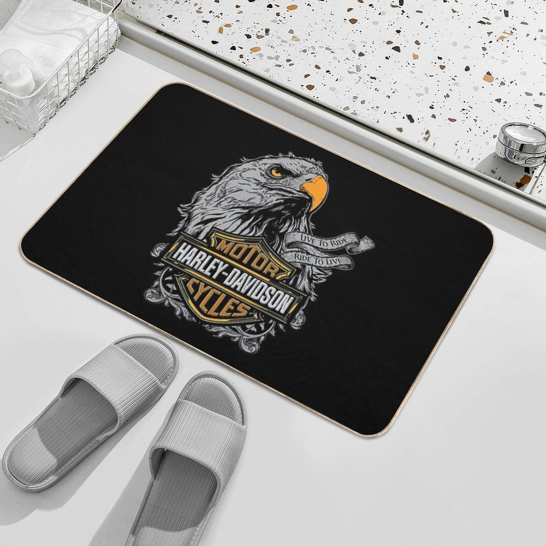 Halftone Vintage Essence, Timeless Motorcycle Spirit  Slip-Resistant Bath Mat