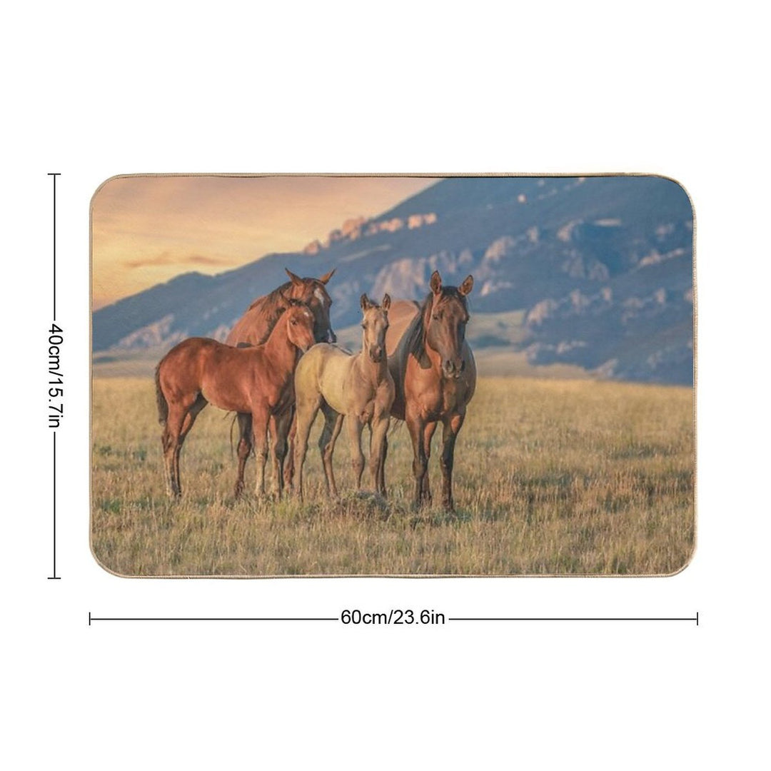 Sunrise Montana Horse Ranch  Non-Slip Bath Mat