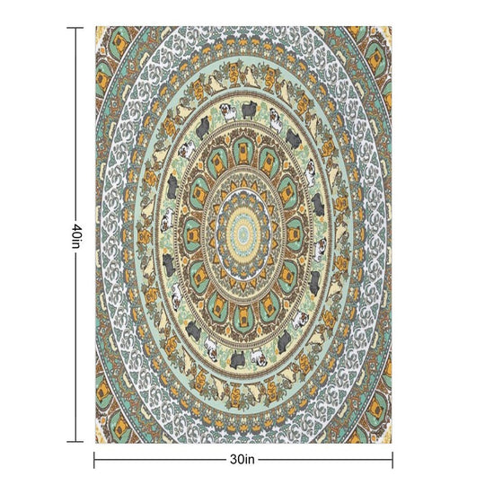 Pug Yoga Medallion Eco-conscious Throw Blanket