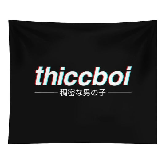 Aesthetic Japanese Thicc Boi Logo Tapestry