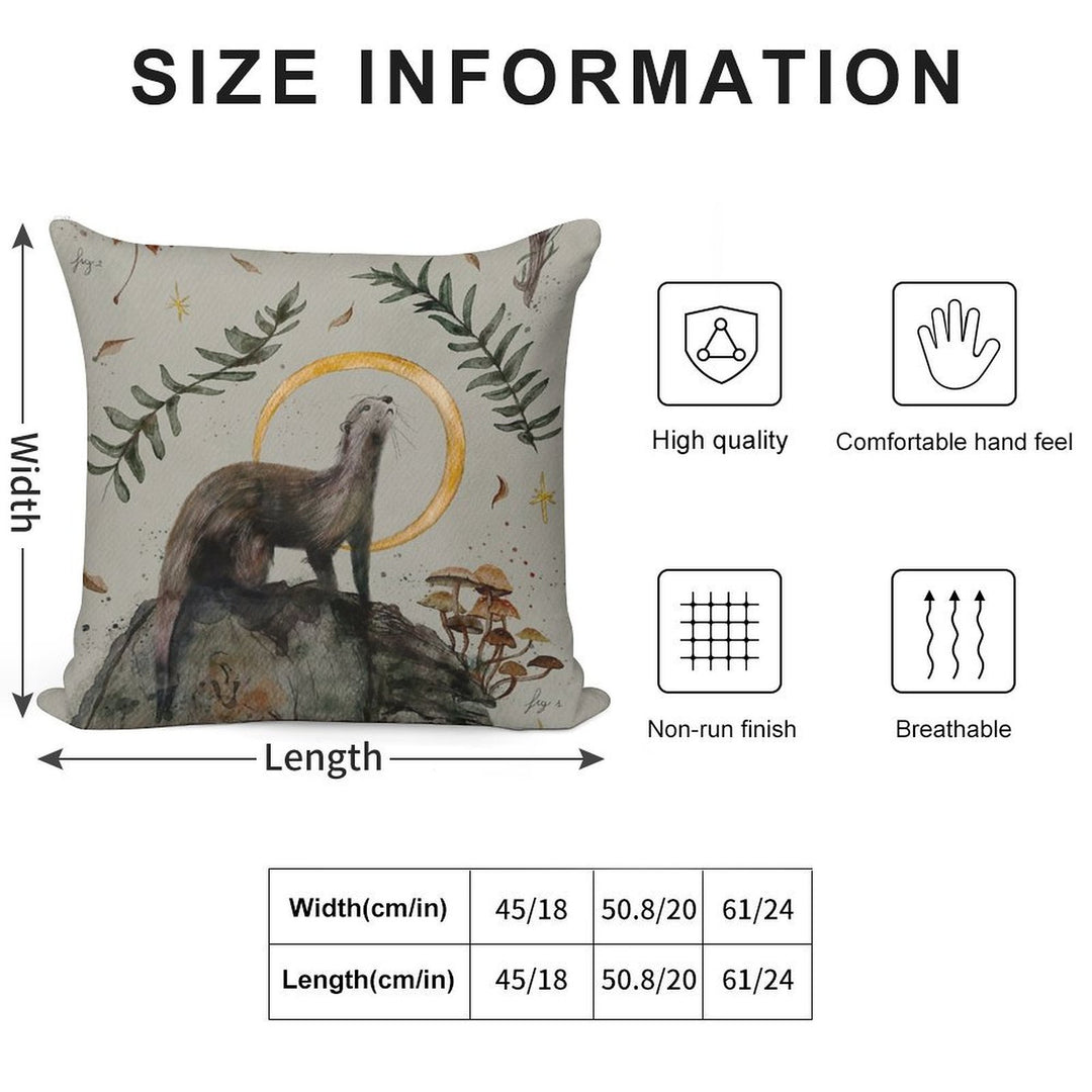 Otter And Her Treasures Soft Home Decor Throw Pillow
