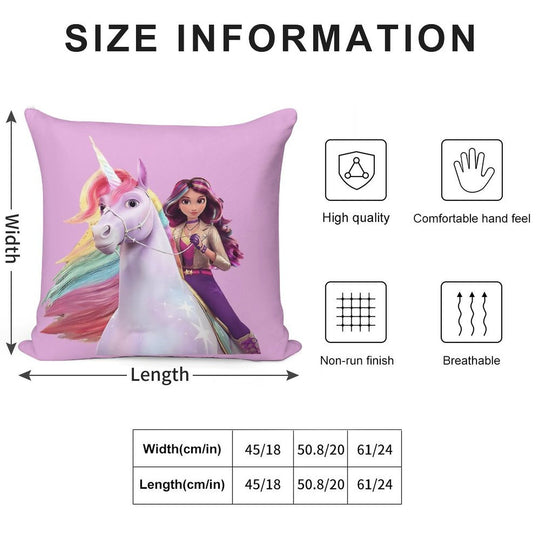 Unicorn Academy Sophia Wildstar Soft Hidden Zipper Throw Pillow