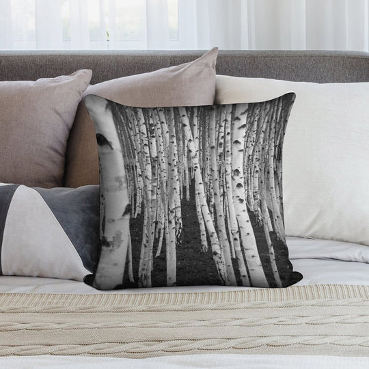 Silver Birch Trees Soft Multiple Sizes Throw Pillow