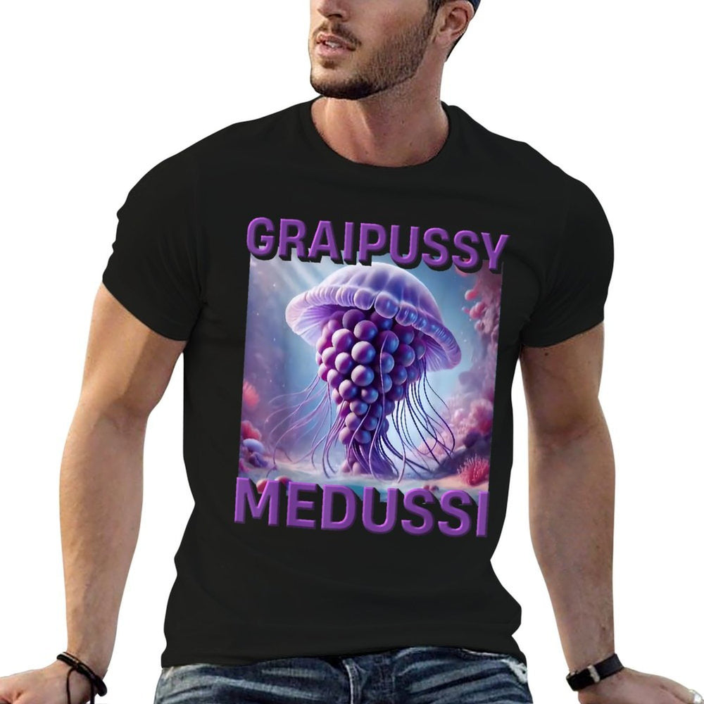 Graipussy Medussi Hilarious Meme Brainrot Italian Kids Joke  High-quality Stitching T-Shirt