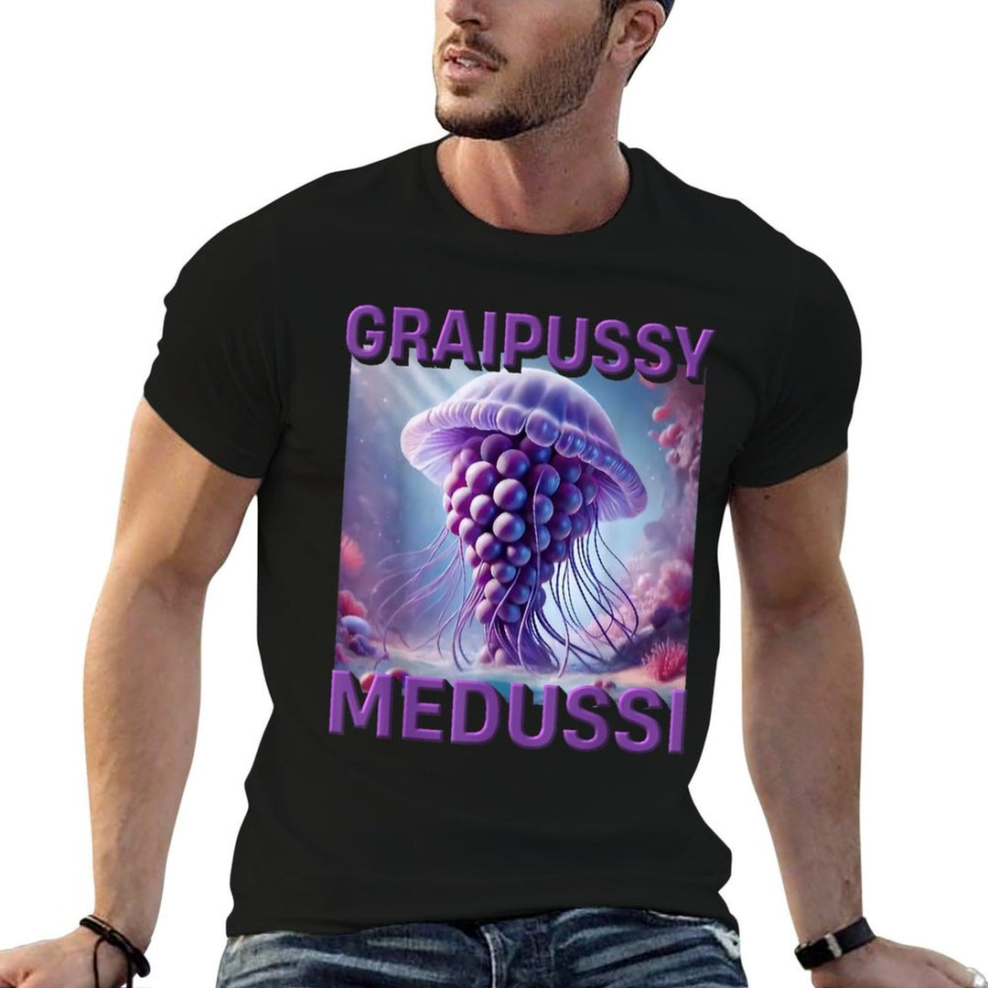 Graipussy Medussi Hilarious Meme Brainrot Italian Kids Joke  High-quality Stitching T-Shirt