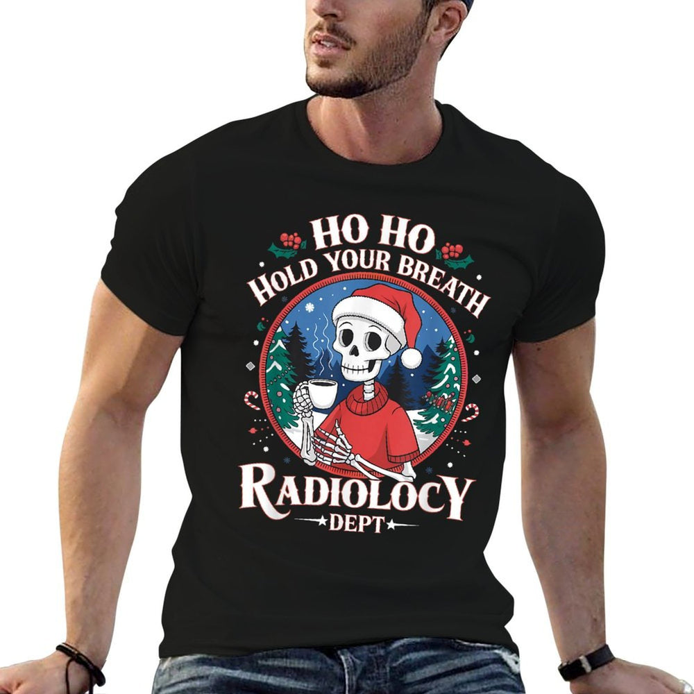 Christmas Radiology Tech Skeleton Xray Tech CT MRI Women  High-quality Stitching T-Shirt