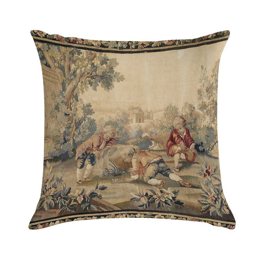 Aubusson  Antique French Tapestry Print Soft High-Density Material Throw Pillow