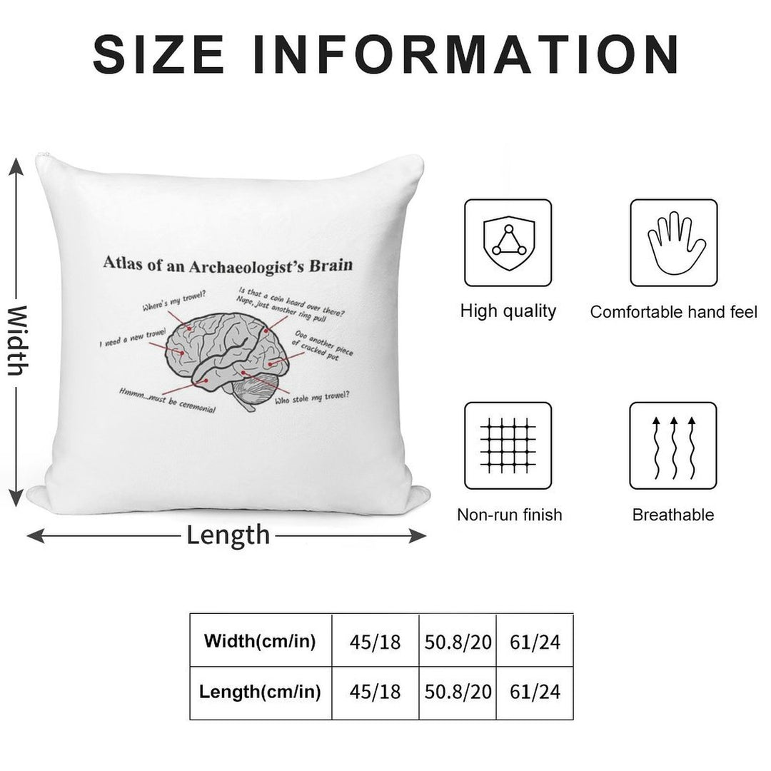 Atlas of An Archaeologists Brain Soft Luxury Feel Throw Pillow