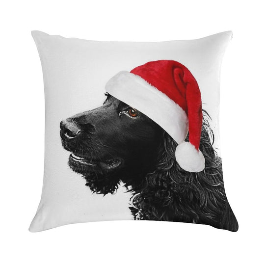 Merry Christmas Cocker Soft Anti-Pilling Throw Pillow