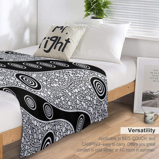 Authentic Aboriginal Art - Untitled Eco-conscious Throw Blanket