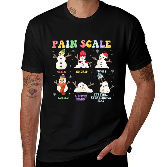 Pain Scale Snowman, ICU Nurses Christmas, Trauma Nurse  Summer-ready Fabric T-Shirt
