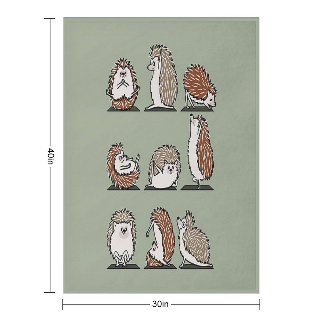 Hedgehog Yoga Velvety-soft Throw Blanket