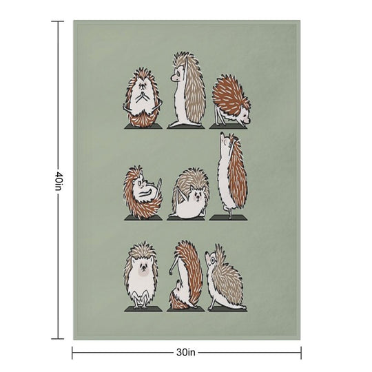 Hedgehog Yoga Velvety-soft Throw Blanket