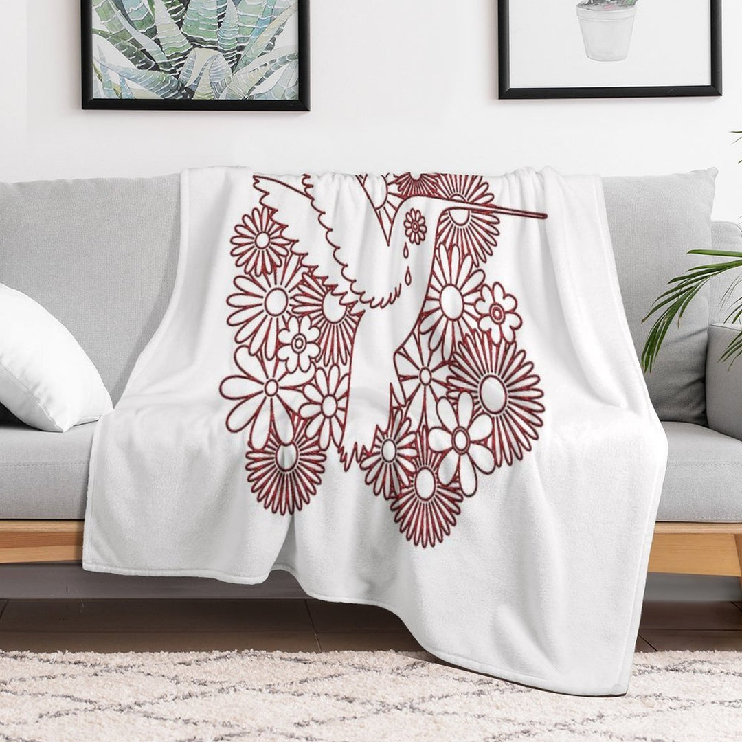 Picaflor Red Flowers Day of Dead Picaflor Clothing Shrink-resistant Throw Blanket