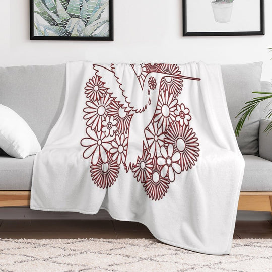 Picaflor Red Flowers Day of Dead Picaflor Clothing Shrink-resistant Throw Blanket