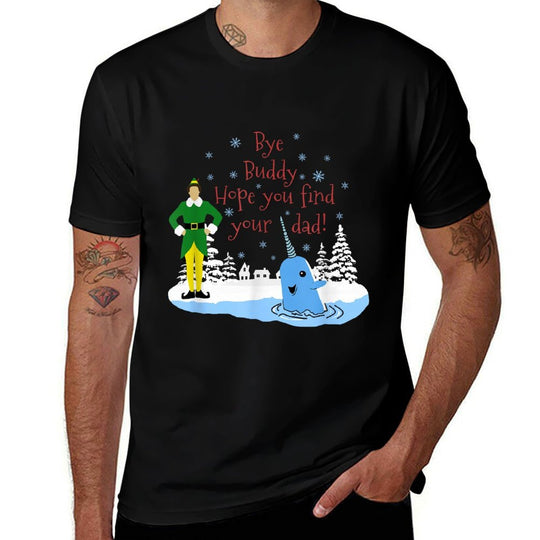 Happier Holidays Unisex-Kids Christmas Narwhal Elf  Easy-care T-Shirt