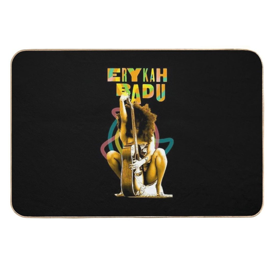 Ery.kah Ba.du Vintage Rnb Playing The Guitar  Dirt-Trapping Bath Mat